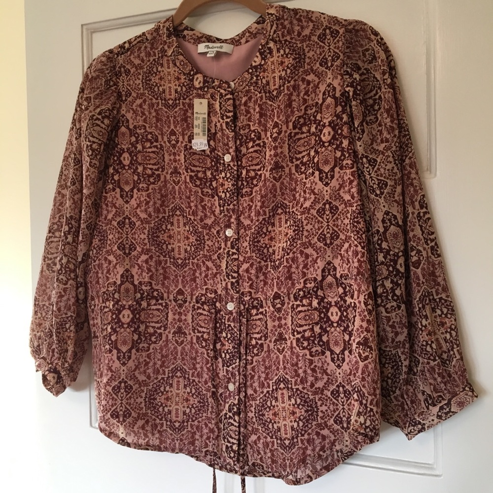 Madewell Kaleidoscope Print Drawstring Top